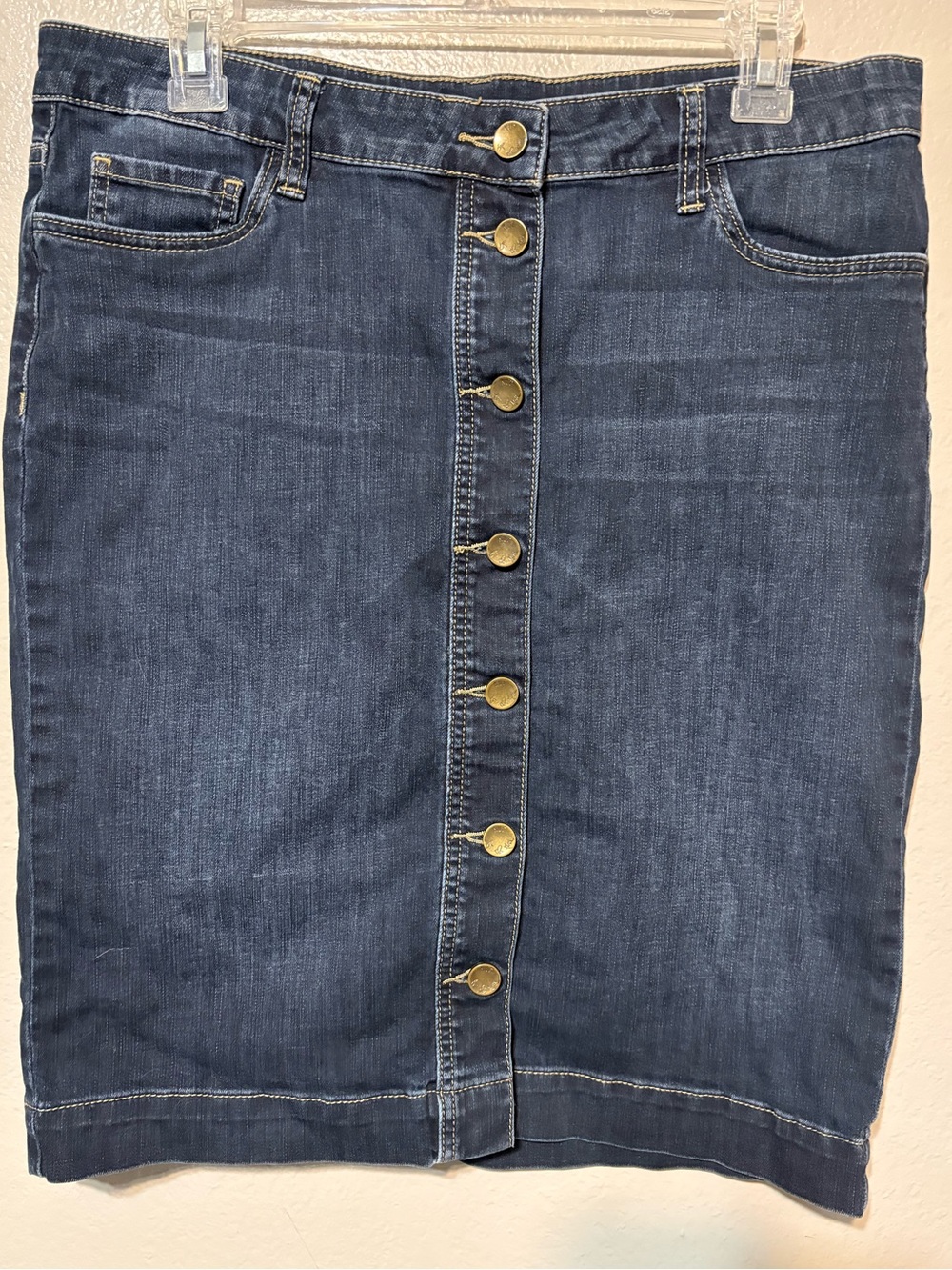 Women’s Kut from the Kloth Dark Blue Button-Front Denim Pencil Skirt - Size 10